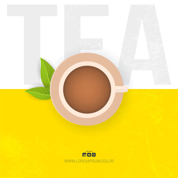 茶时间横幅上的白色背景与茶图片下载