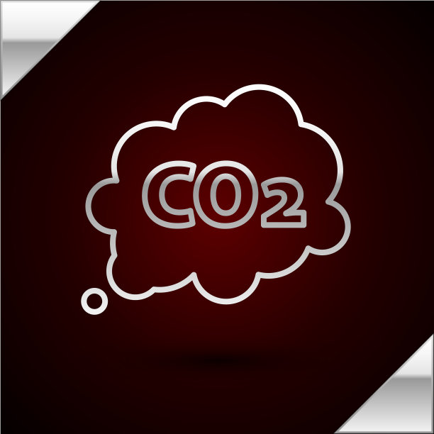 银线二氧化碳排放量在云图标隔离图片下载