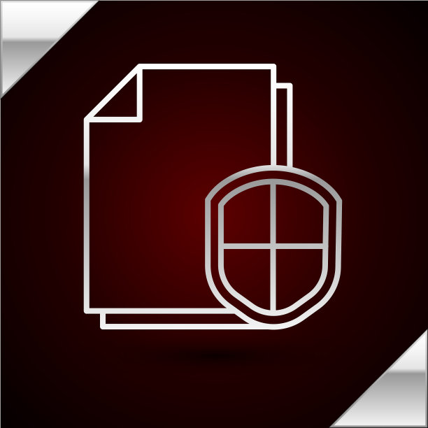 银线文件保护概念图标图片下载