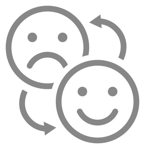 改变积极和消极的表情符号线图标图片下载