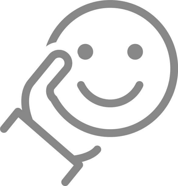 人手持开心表情线性图标图片下载