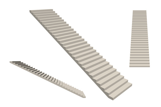楼梯孤立的白色背景3d图片下载