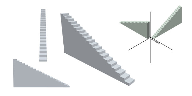 楼梯设置孤立的白色背景3d图片下载