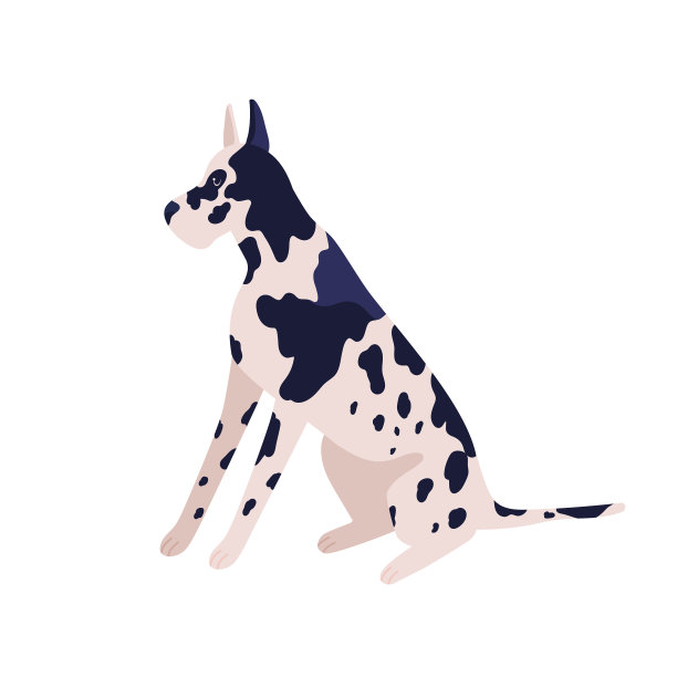 可爱的卡通德国狗坐平图片下载