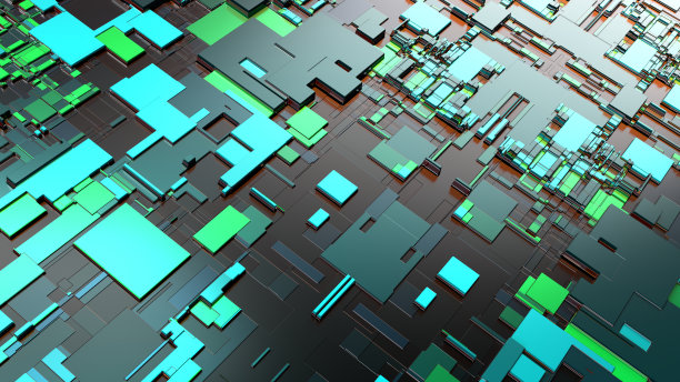 3D图像蓝、灰芯片图片下载