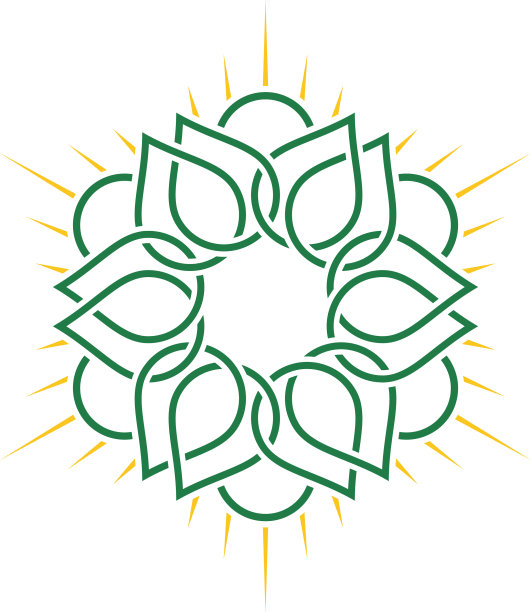 绿线观赏花标志模板设计图片下载