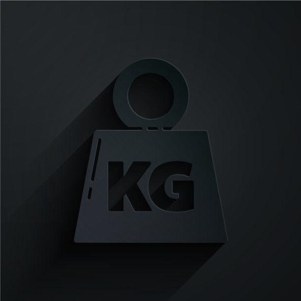 剪纸重量图标孤立在黑色背景图片下载