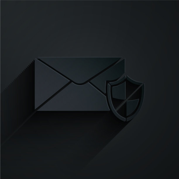 剪纸信封与屏蔽图标隔离上图片下载