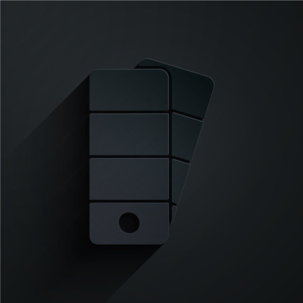 剪纸调色板图标孤立在黑色图片下载