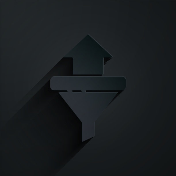 剪纸销售漏斗与箭头营销图片下载