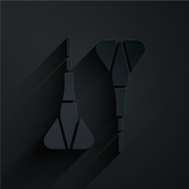 剪纸省道箭头图标孤立在黑色图片下载