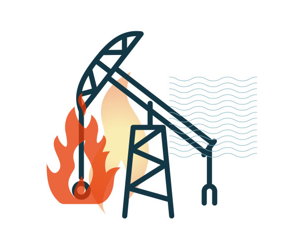 石油钻井平台事故——库存图标图片下载