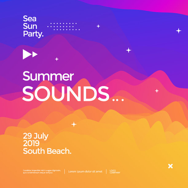 夏季声音电子音乐节海报设计图片下载