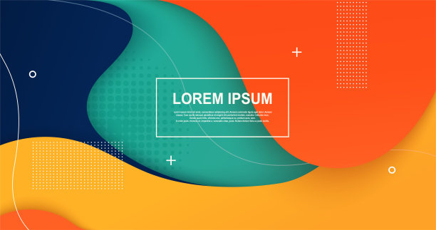 液体彩色形状抽象未来主义最小波浪背景小册子。彩虹流动横幅与线条。图片下载