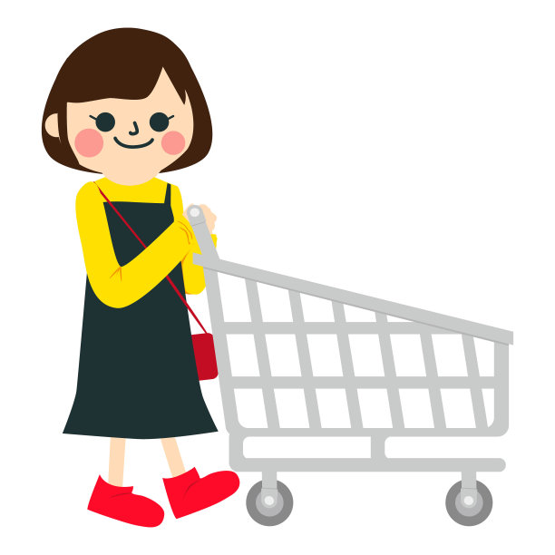 一个女孩正在超市购物。图片下载