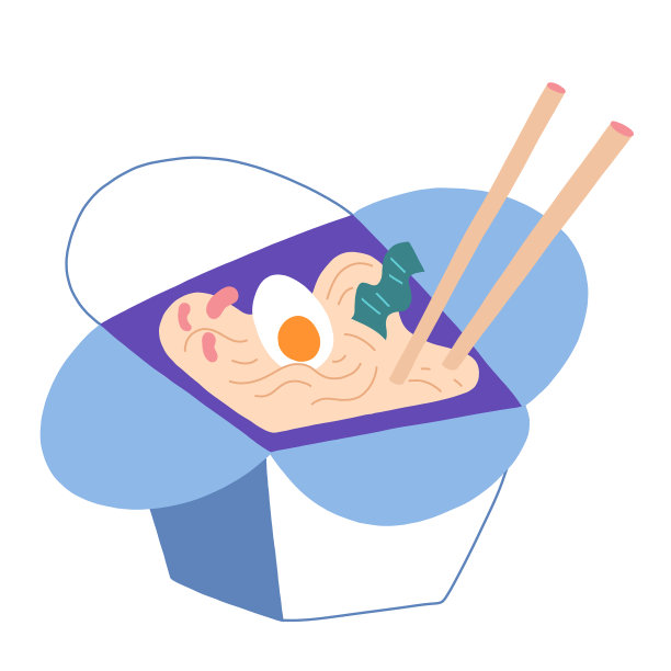 拉面在纸盒里用筷子带走图片下载