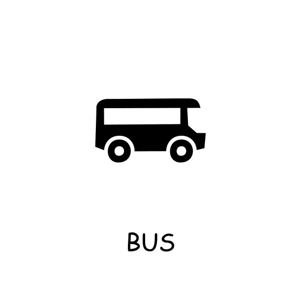 公共汽车平面图标图片下载