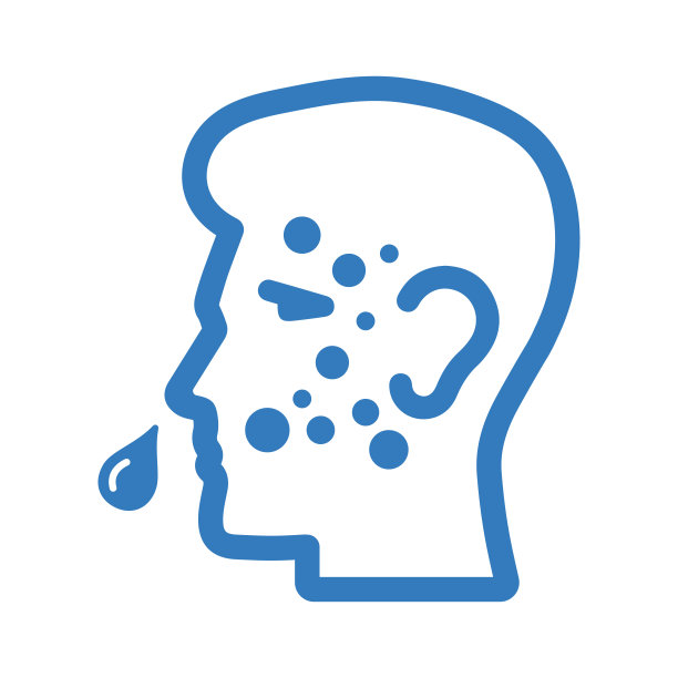 过敏、皮肤病学、皮肤治疗图标/蓝色图片下载