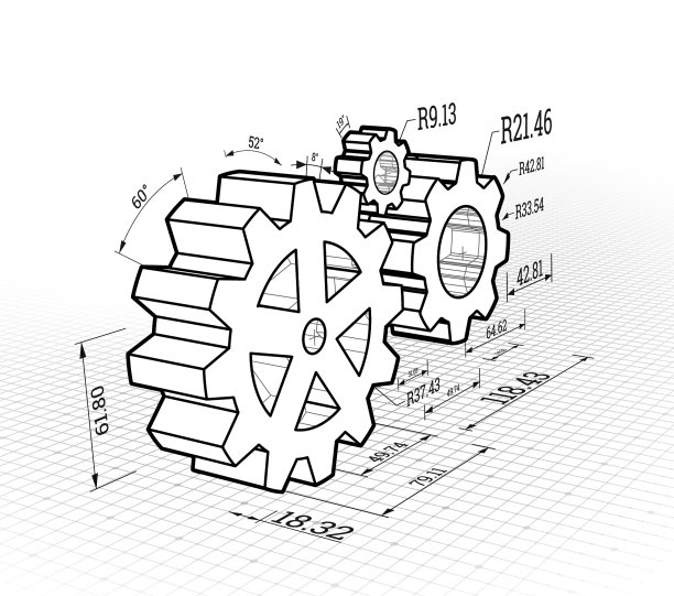 在白色背景上设置齿轮图片下载
