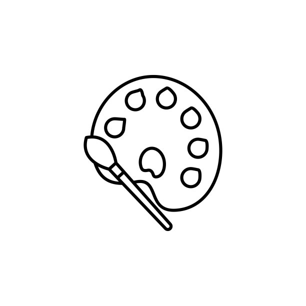 油漆调色板线条图标。符号和符号可以用于网页，标志，手机应用程序，UI，用户体验图片下载