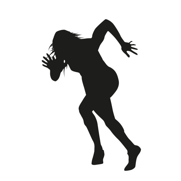 短跑女子，孤立的矢量剪影图片下载