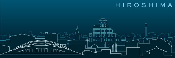 广岛多线、天际线和地标图片下载