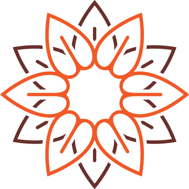 橙色花瓣花朵标志模板设计eps 10图片下载