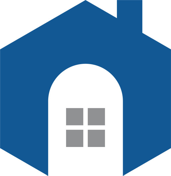 蓝屋六角形标识模板设计图片下载