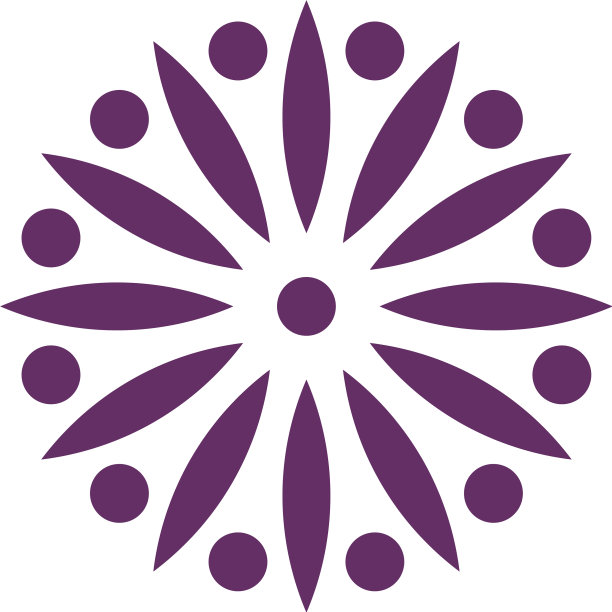 紫色太阳花标志模板设计eps 10图片下载