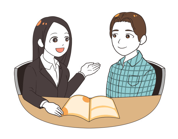 女员工向顾客解释图片下载