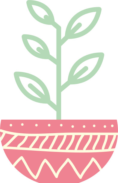 盆栽内隔离植物块状渐变式图片下载