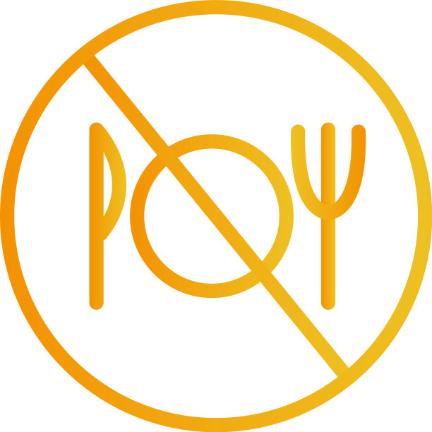 隔离禁忌板和餐具梯度图片下载