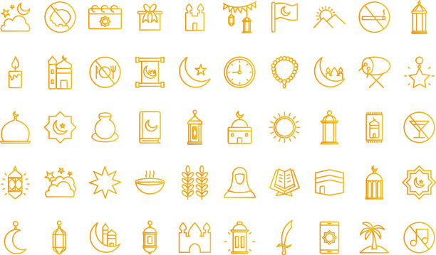 斋月渐变风格图标集设计图片下载