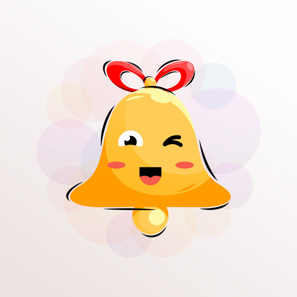可爱的铃铛吉祥物与表情图片下载
