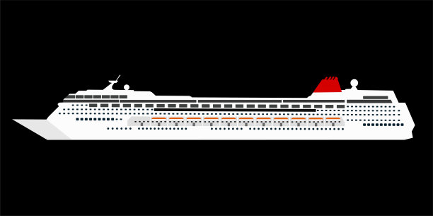 作为标志或网络插图使用的远洋游轮的图形插图图片下载