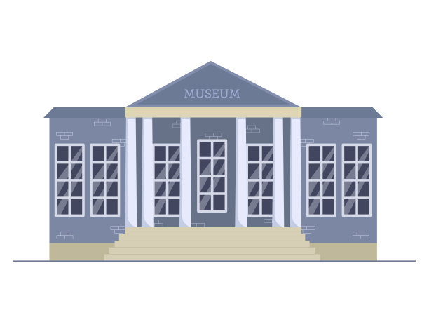 平面矢量插图:城市博物馆。图片下载