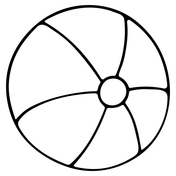 孩子们玩海滩游戏的玩具。球。草图。矢量插图。在孤立的白色背景上勾画轮廓。涂鸦风格。夏季运动会和游泳的库存。气球。图片下载