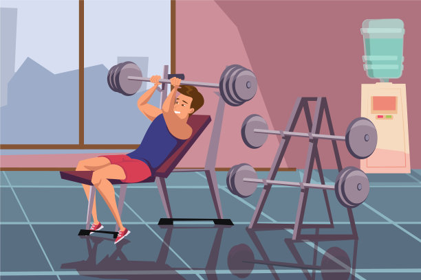 那家伙把杠铃举平了图片下载