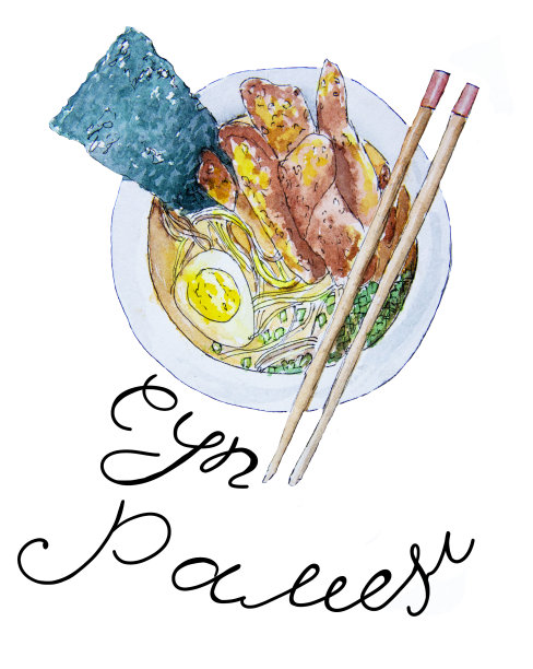 栅格插图，拉面汤，食物，手绘水彩图片下载