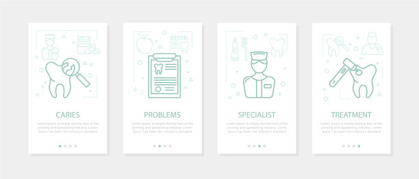 四个垂直移动横幅牙科图片下载