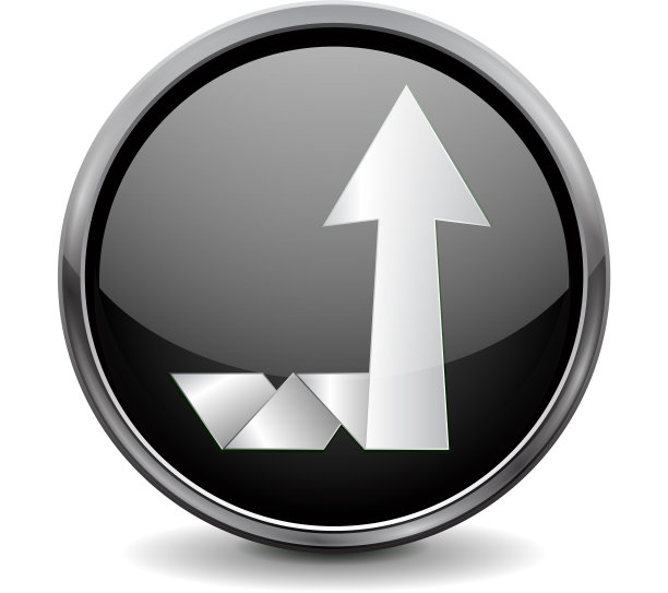向上移动的箭头圆形黑色按钮图片下载