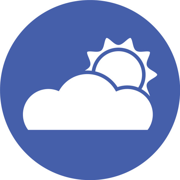 夏日的太阳与云块风格的图标图片下载