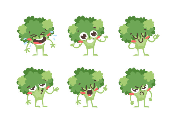 卡通画集素食者的表情手绘图片下载