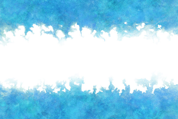 夏季蓝色水波飞溅抽象在垃圾水彩手绘背景素材图片