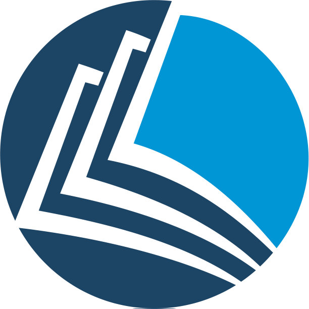 蓝色圆圈折叠纸标志模板eps 10图片下载