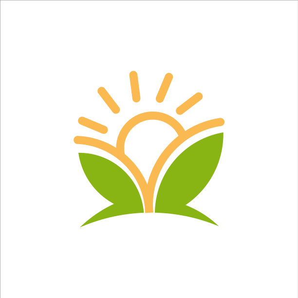 概念叶和太阳标志设计的本质图片下载