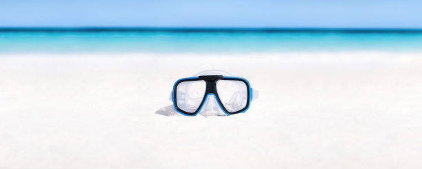 潜水面具海滩图片下载