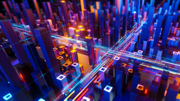 在数字城市中连接和移动大数据。图片下载