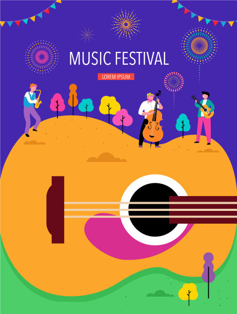 夏季fest概念现场音乐节爵士乐图片下载