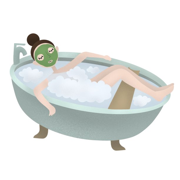 一个脸上戴着绿色面具的漂亮女人在洗澡。图片下载